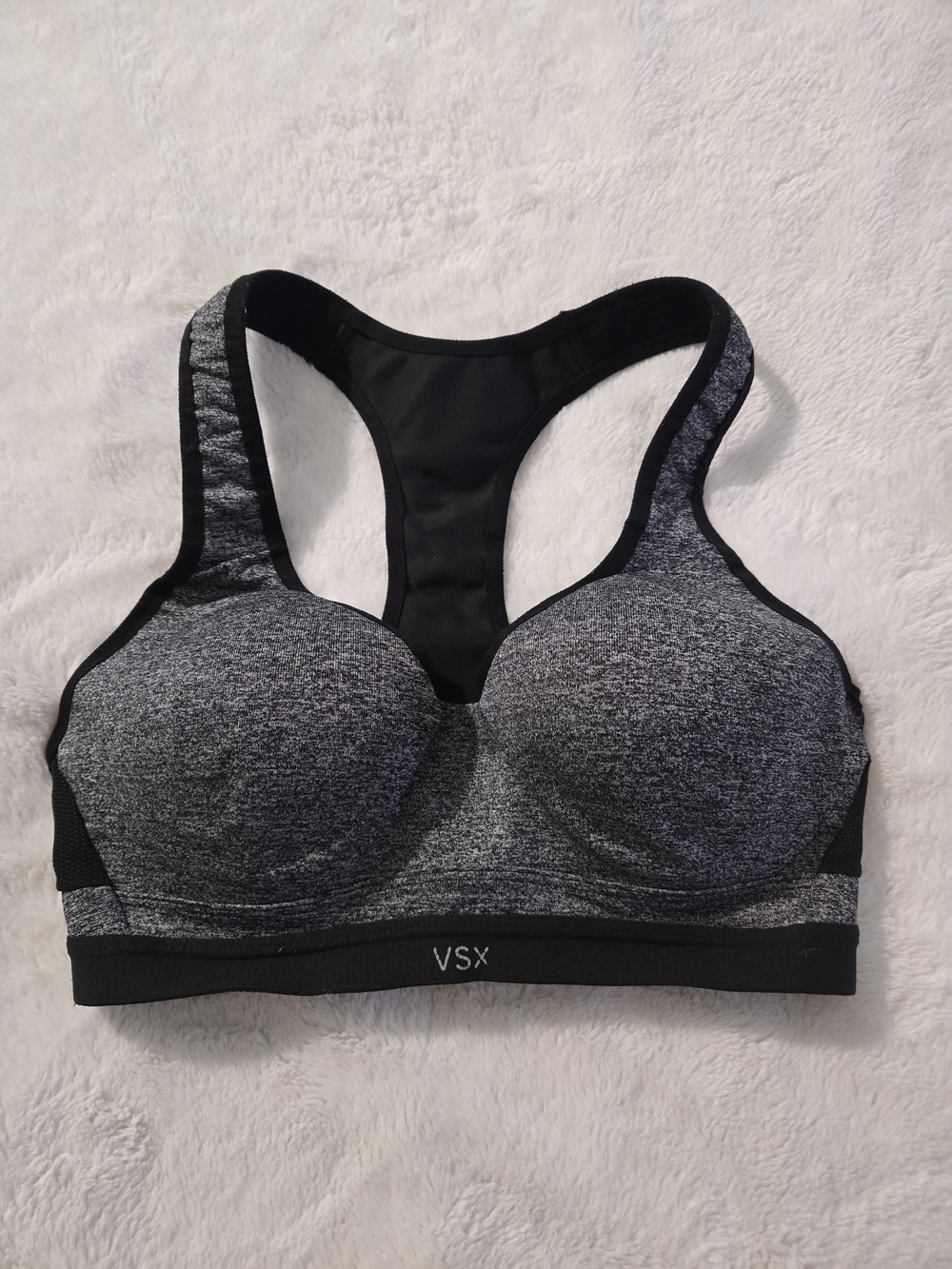 VSX Black & Gray Padded Racerback Sports Bra